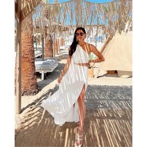 NWT Misa Calliope Dress One Shoulder Cutout Off Grecian White Venezia sz XS